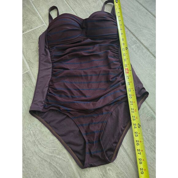 Women's Romenza Targo One Piece Swimsuit Tummy Control Slimming‎ Purple and Blue - Picture 2 of 11